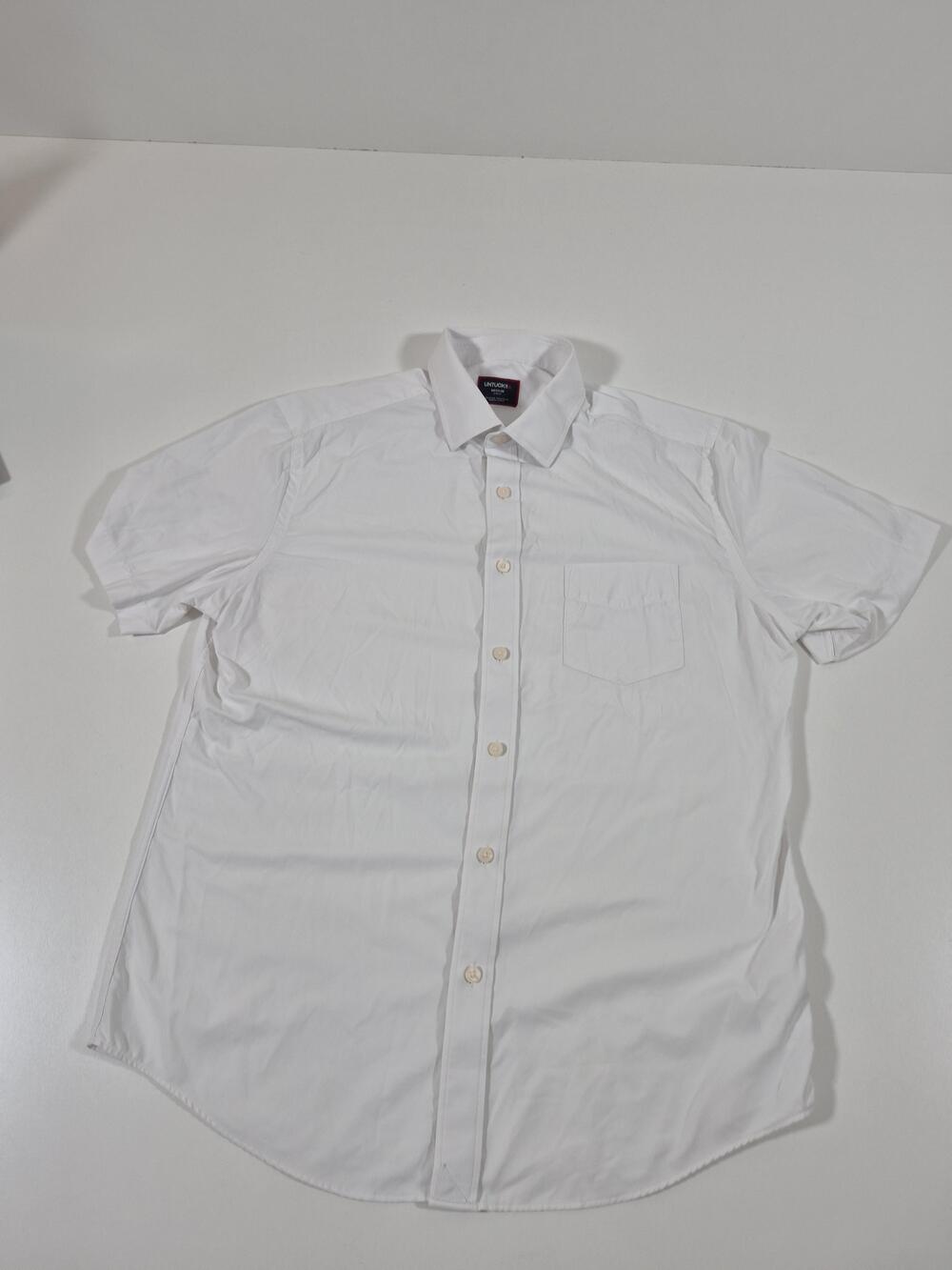 UNTUCKit Gironde SS Shirt Mens M White Slim Fit Short Sleeve Button Up Stretch